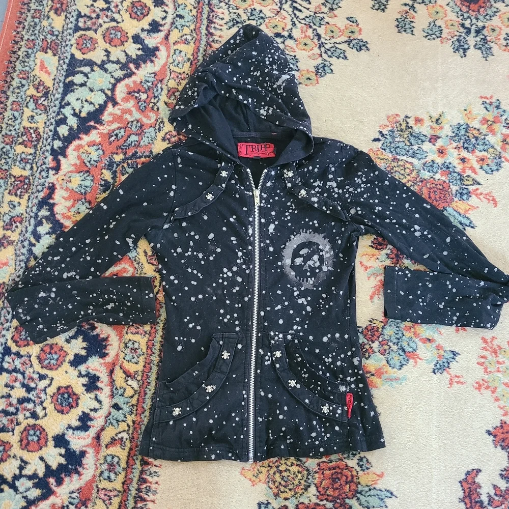 Rare Vintage Tripp NYC Bleach Splatter Hoodie - Picture 1 of 13